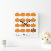 Happy Halloween Cute Pumpkin Patch Vierkante Klok (Huis)
