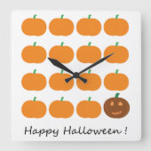 Happy Halloween Cute Pumpkin Patch Vierkante Klok (Voorkant)