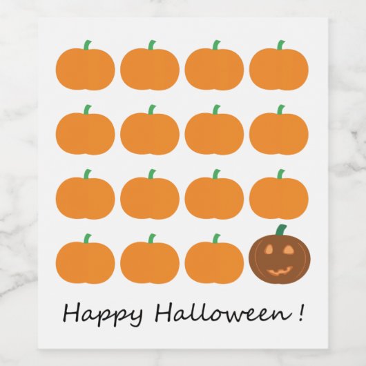 Happy Halloween Cute Pumpkin Patch Wijn Etiket (Enkel label)
