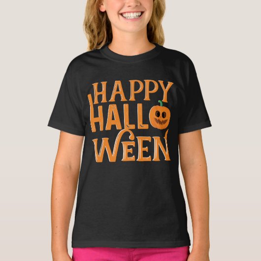 Happy Halloween Cute Pumpkin T-shirt (Voorkant)