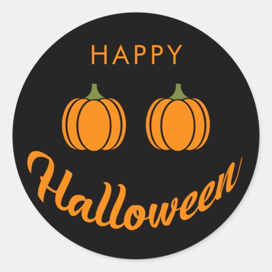 Happy Halloween Cute Pumpkins Family Party Ronde Sticker (Voorkant)