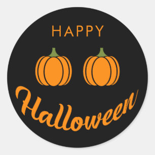 Happy Halloween Cute Pumpkins Family Party Ronde Sticker