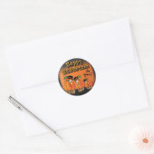 Happy Halloween Cute Pumpkins Ronde Sticker (Envelop)