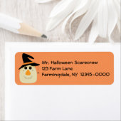 Happy Halloween Cute Scarecrow en Spider Etiket (Insitu)