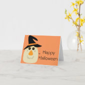Happy Halloween Cute Scarecrow en Spider Kaart (Gele Bloem)