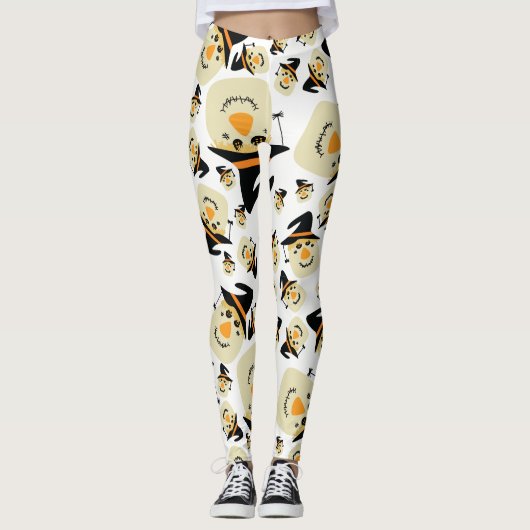 Happy Halloween Cute Scarecrow en Spider Leggings (Voorkant)