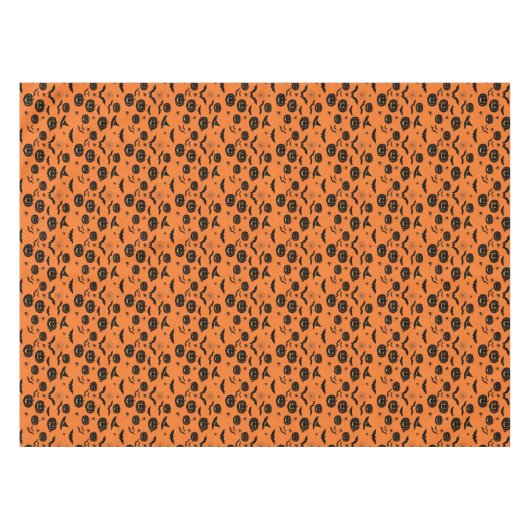 Happy Halloween | Cute Scary Halloween Pattern Tafelkleed (Voorkant (Horizontaal))