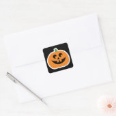 Happy Halloween | Cute Smile Jack-O-Lantern Vierkante Sticker (Envelop)