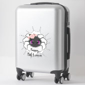 Happy Halloween Cute Spider met Rozen Sticker (Koffer)