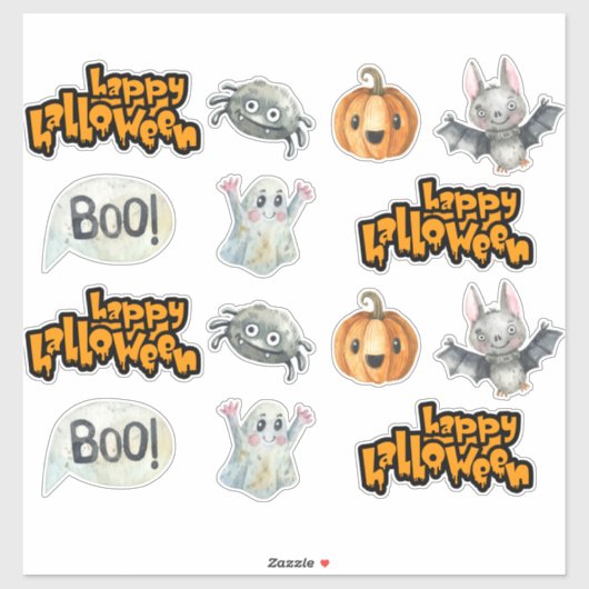 Happy Halloween Cute Spooky Sticker Set (Vel)