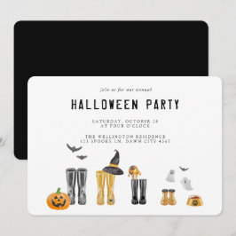 Happy Halloween Cute Spooky Waterverf Party Kaart