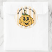 Happy Halloween Cute Whimsical Pumpkin Ronde Sticker (Tas)