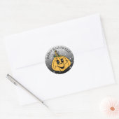 Happy Halloween Cute Whimsical Pumpkin Ronde Sticker (Envelop)