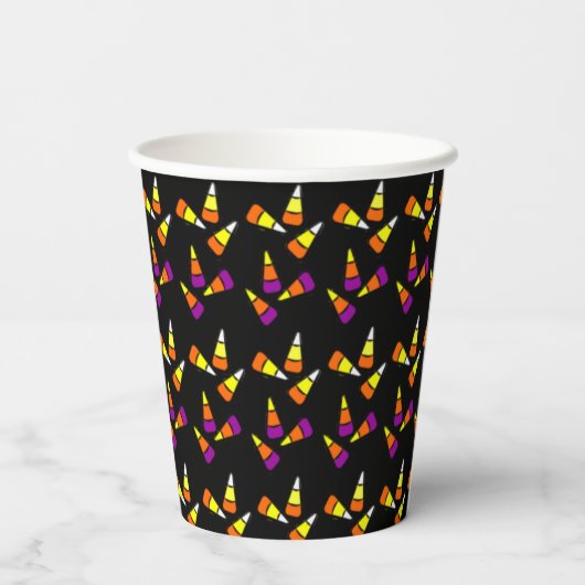Happy Halloween Cute Witch Candy Corn Pattern Papieren Bekers (Achterkant)