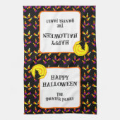 Happy Halloween Cute Witch Candy Corn Pattern Theedoek (Verticaal)
