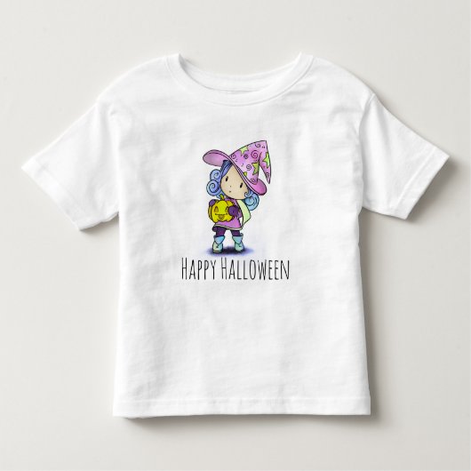 Happy Halloween Cute Witch Kinder Shirts (Voorkant)