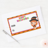 Happy Halloween cute witch label 2 -orange (Envelop)