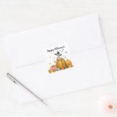 Happy Halloween Cute Witch Mouse Vierkante Sticker (Envelop)