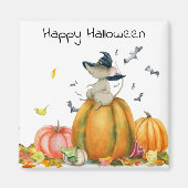 Happy Halloween Cute-witmuis Magneet (Voorkant)