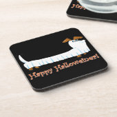 Happy Halloween Dachshund Bier Onderzetter (Linkerzijde)