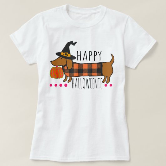Happy Halloween Dachshund Buffalo Play Spooky T-shirt (Design voorkant)