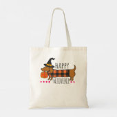Happy Halloween Dachshund Buffalo Play Spooky Tote Bag (Achterkant)