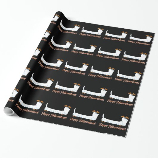 Happy Halloween Dachshund Cadeaupapier (Uitgerold)