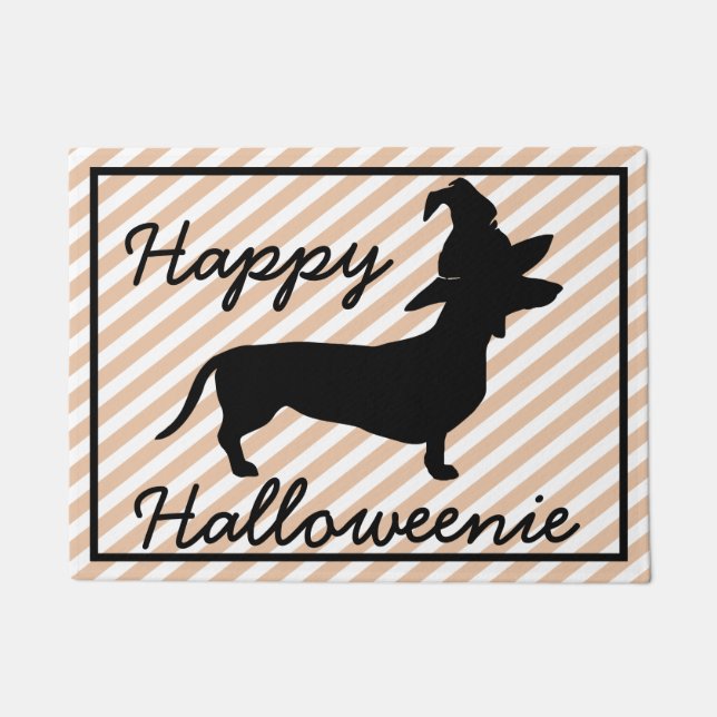 Happy Halloween Dachshund Deurmat (Voorkant)