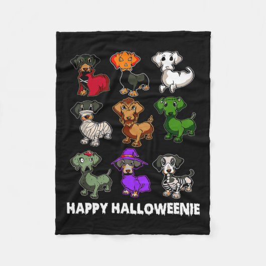 Happy Halloween Dachshund Halloween Gi Fleece Deken (Voorkant)