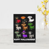 Happy Halloween Dachshund Halloween Gi Kaart (Gele Bloem)