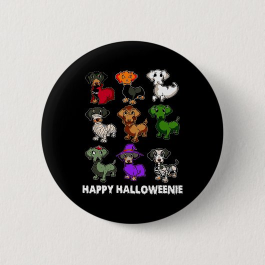 Happy Halloween Dachshund Halloween Gi Ronde Button 5,7 Cm (Voorkant)