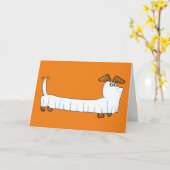 Happy Halloween Dachshund Kaart (Gele Bloem)