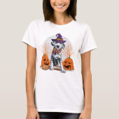 Happy Halloween | Dalmatian Witch Puppy Dog T-shirt (Voorkant)