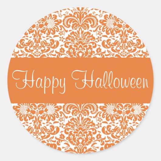 Happy Halloween Damask Envelope Sticker Seal (Voorkant)