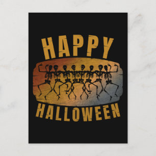 HAPPY HALLOWEEN DANCING SKELETON BRIEFKAART