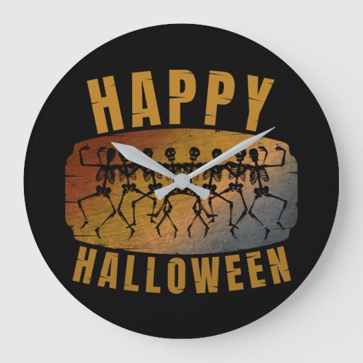HAPPY HALLOWEEN DANCING SKELETON GROTE KLOK (Voorkant)