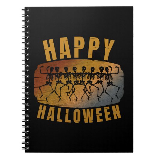 HAPPY HALLOWEEN DANCING SKELETON NOTITIEBOEK (Voorkant)