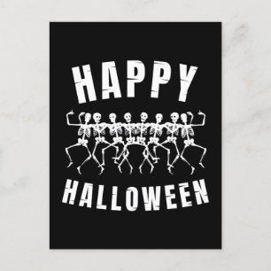 HAPPY HALLOWEEN DANCING SKELETONS BRIEFKAART