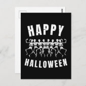 HAPPY HALLOWEEN DANCING SKELETONS BRIEFKAART (Voorkant / Achterkant)