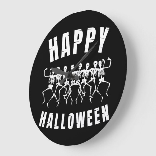 HAPPY HALLOWEEN DANCING SKELETONS GROTE KLOK (Hoek)