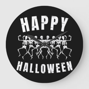 HAPPY HALLOWEEN DANCING SKELETONS GROTE KLOK