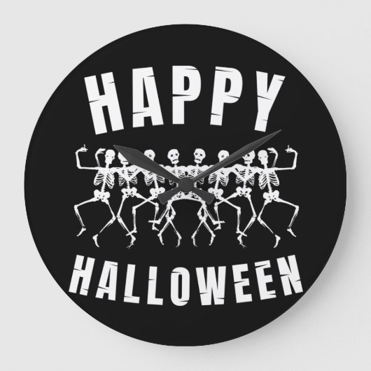HAPPY HALLOWEEN DANCING SKELETONS GROTE KLOK (Voorkant)