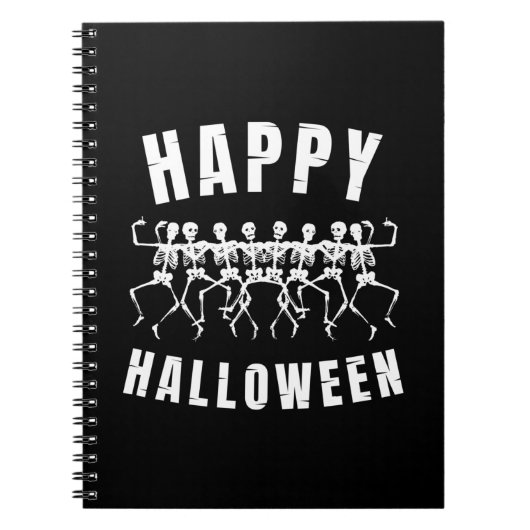 HAPPY HALLOWEEN DANCING SKELETONS NOTITIEBOEK (Voorkant)