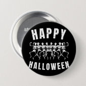 HAPPY HALLOWEEN DANCING SKELETONS RONDE BUTTON 7,6 CM (Voorkant /achterkant)