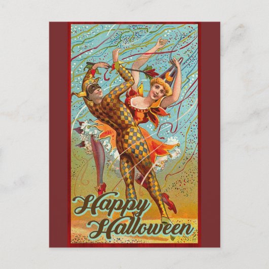  Happy Halloween dansen in Jester Costume Briefkaart (Voorkant)