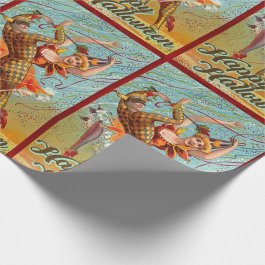 Happy Halloween dansen in Jester Costume Cadeaupapier (Hoek)