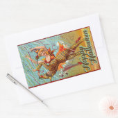 Happy Halloween dansen in Jester Costume Rechthoekige Sticker (Envelop)