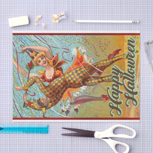  Happy Halloween dansen in Jester Costume Tissuepapier (Craft)