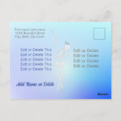 Happy Halloween dansende skeleton neon dansfeest Briefkaart (Achterkant)