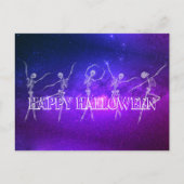 Happy Halloween dansende skeleton neon dansfeest Briefkaart (Voorkant)
